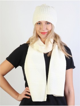 Fashion Knitted Set W/ (Scarf, Hat)